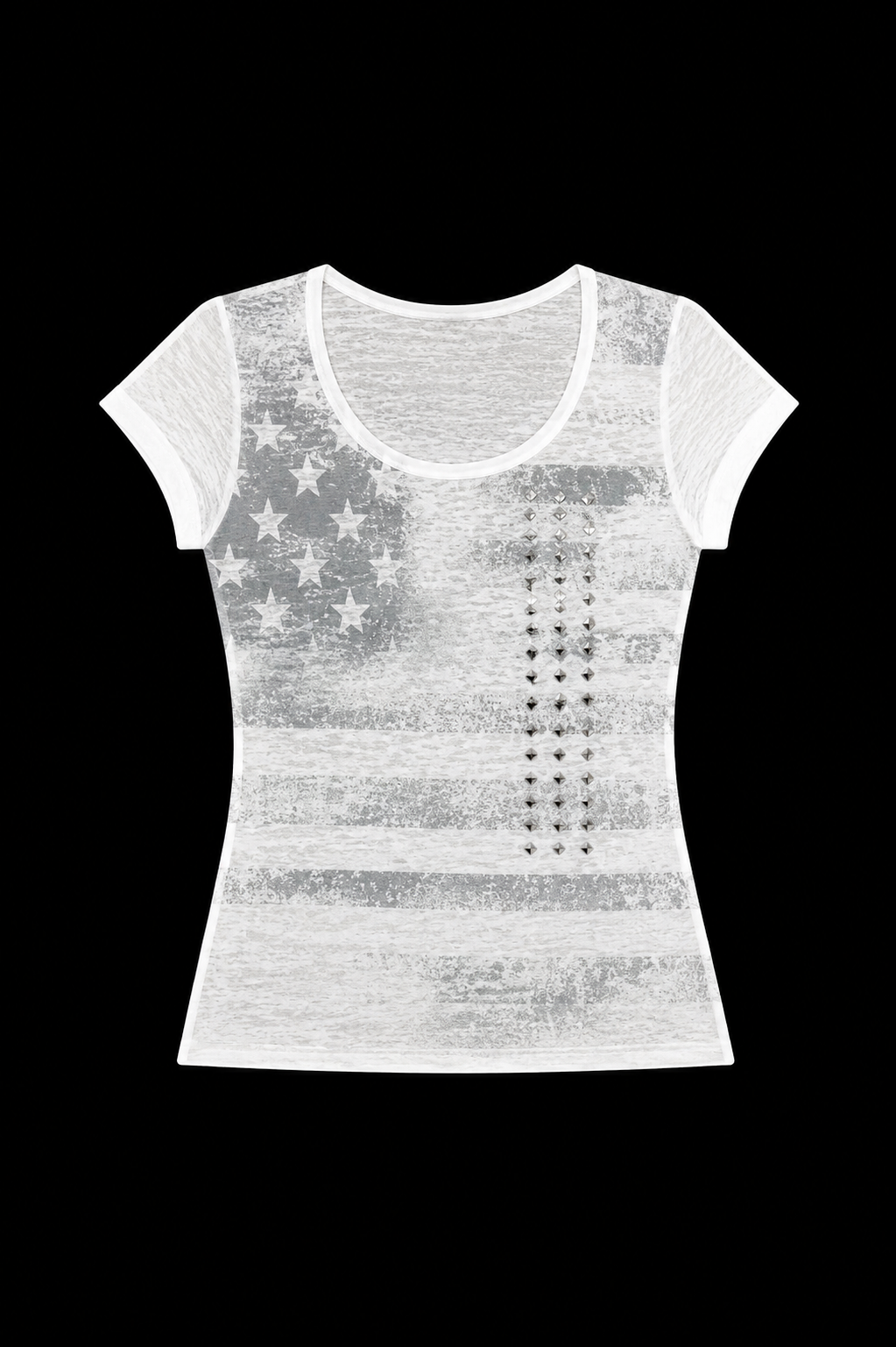 スタッズ付きアメリカ柄シャツ