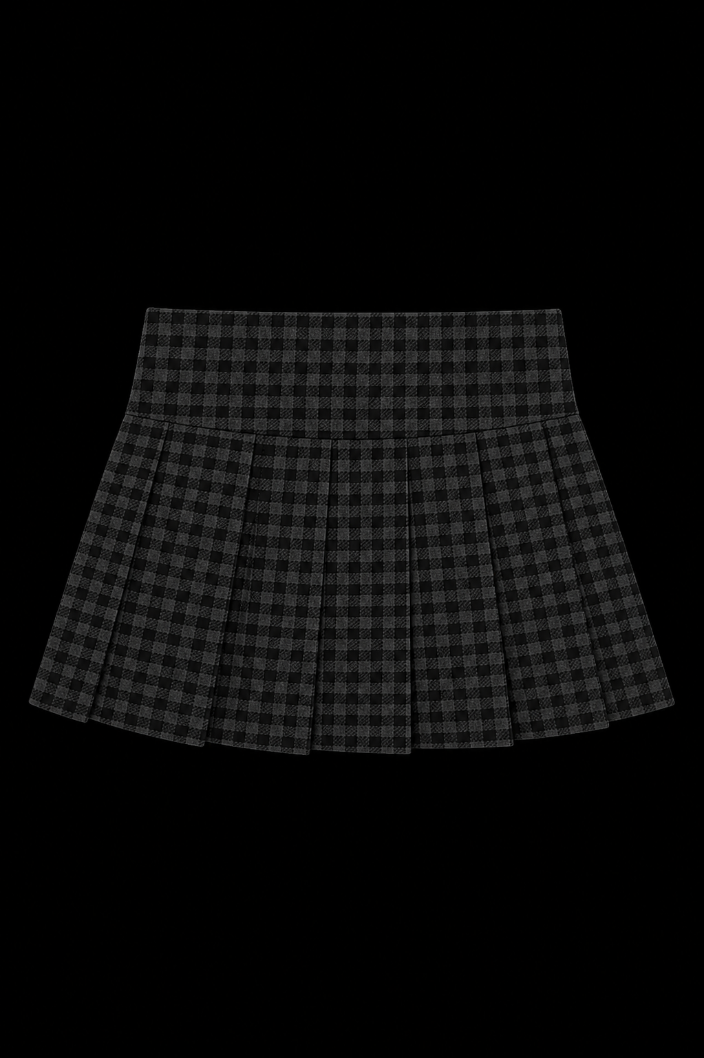 黒とグレーのチェック柄スカート