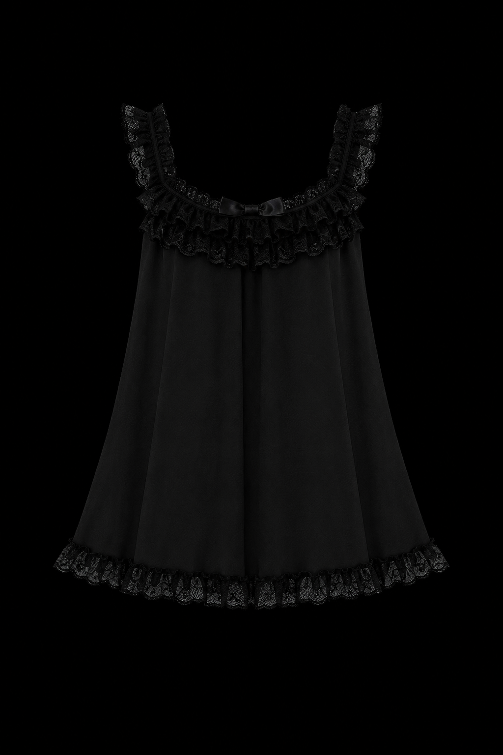黒レースメッシュトップ