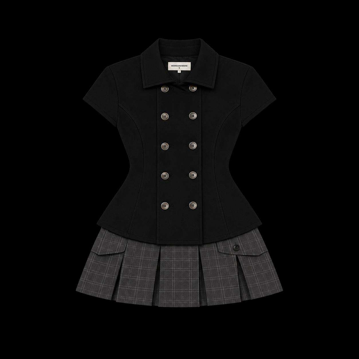 黒いボタン付き日本風制服