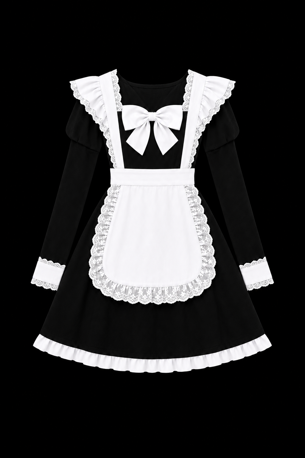 黒と白のメイド服ドレス