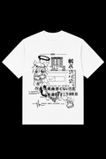 baggy black anime girl white tee
