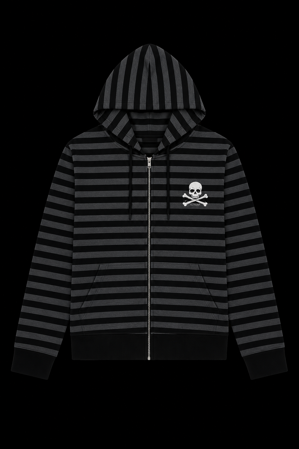 grey stripped skull jacket