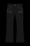 black zipper studded pants