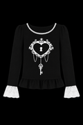 heart gothic shirt keychain