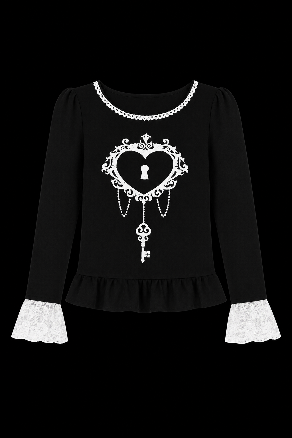 heart gothic shirt keychain