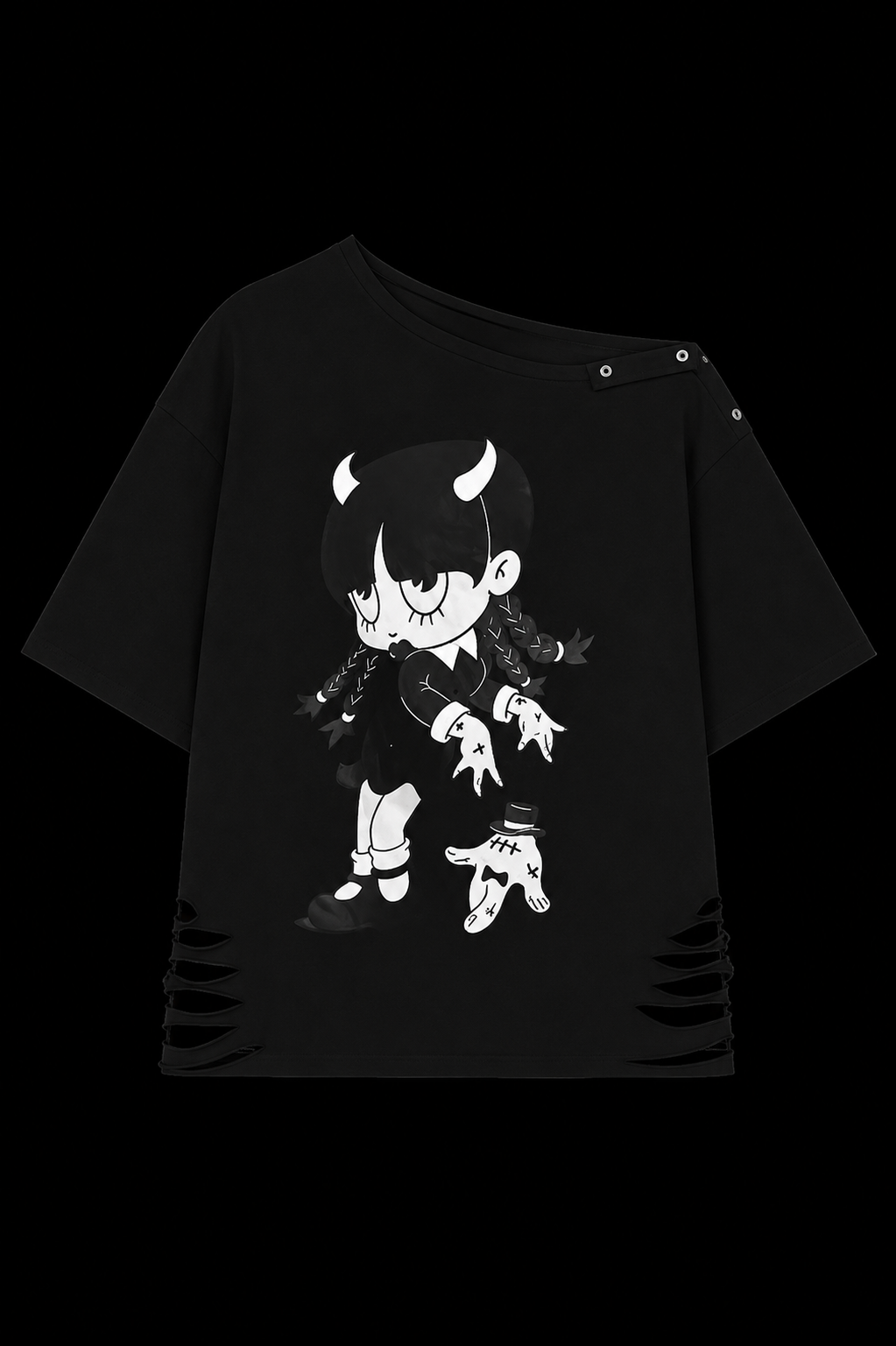 goth girl baggy shirt