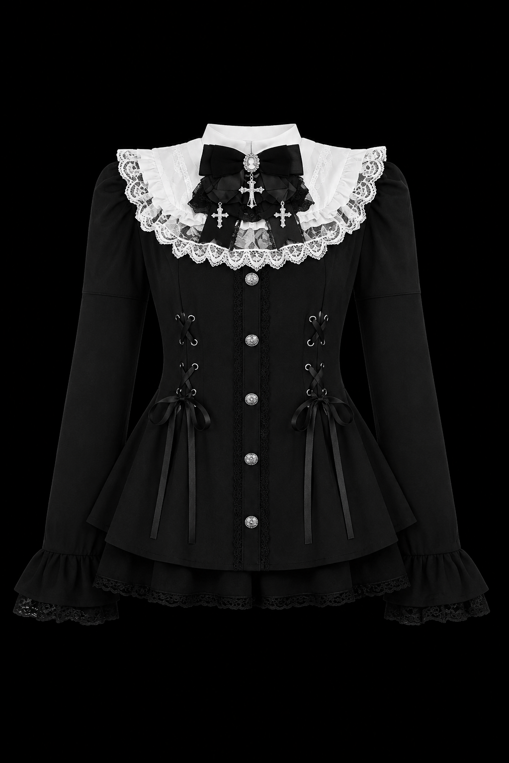 womans gothic black cross dress