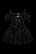 black and white heart shaped gothic dress