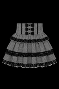 grey and black bow skirt
