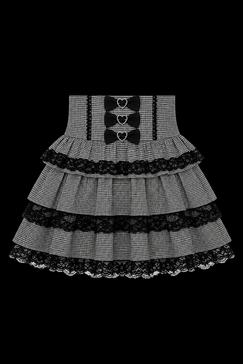 grey and black bow skirt