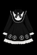 cute black and white ribbon dress