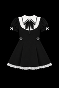 black and white ribbon dress