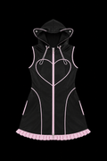 black pink cat sleeveless hoodie
