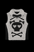 grey fur skull vest