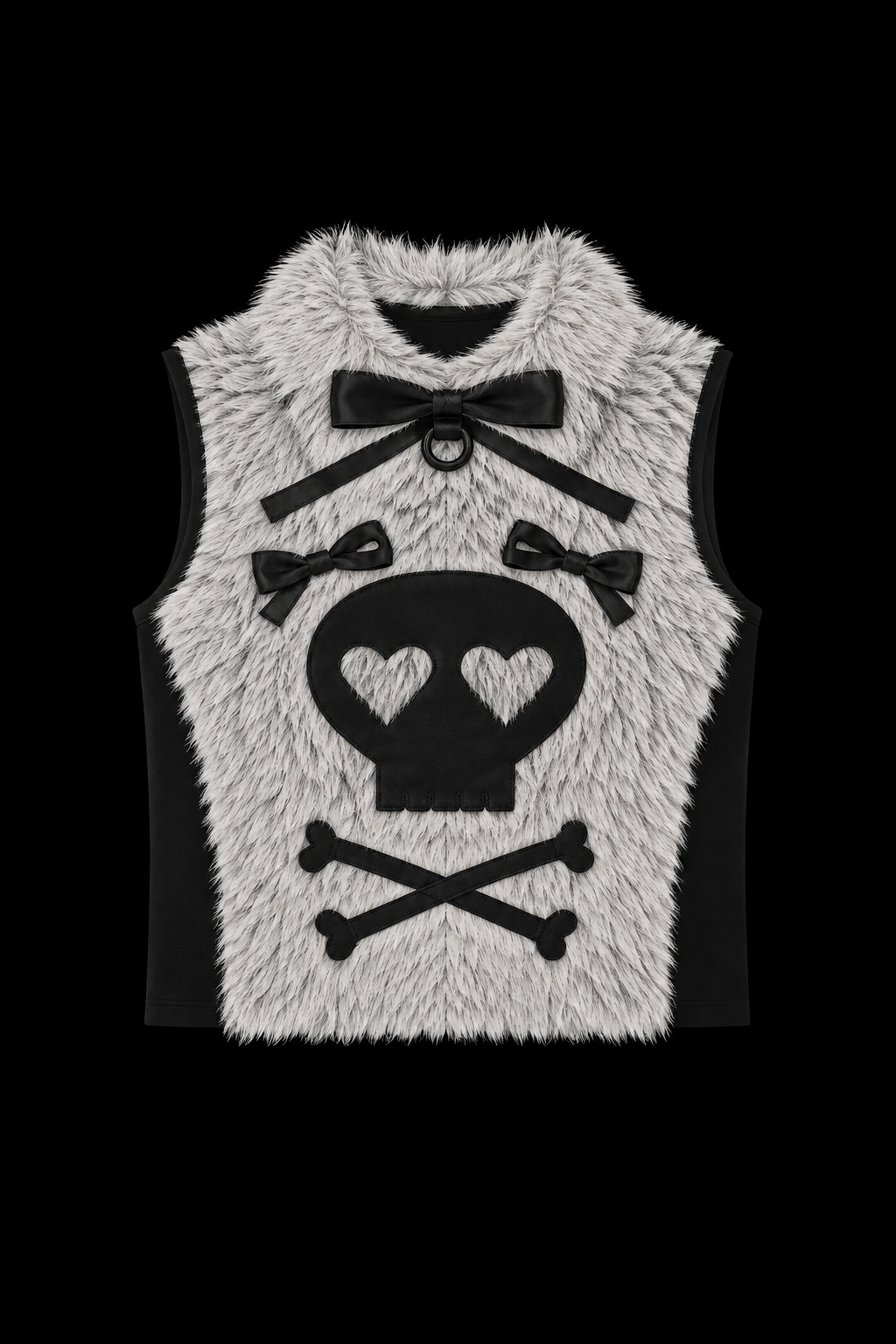 grey fur skull vest