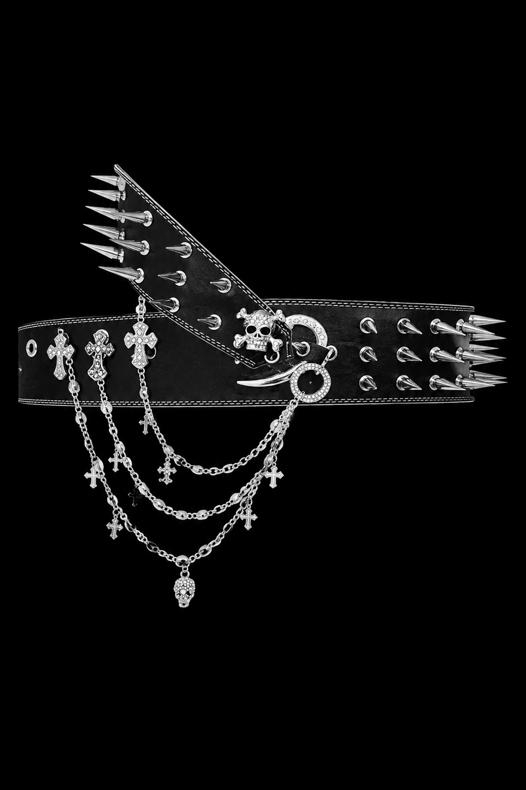 black belt spiked cross