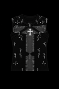 black ripped cross vest