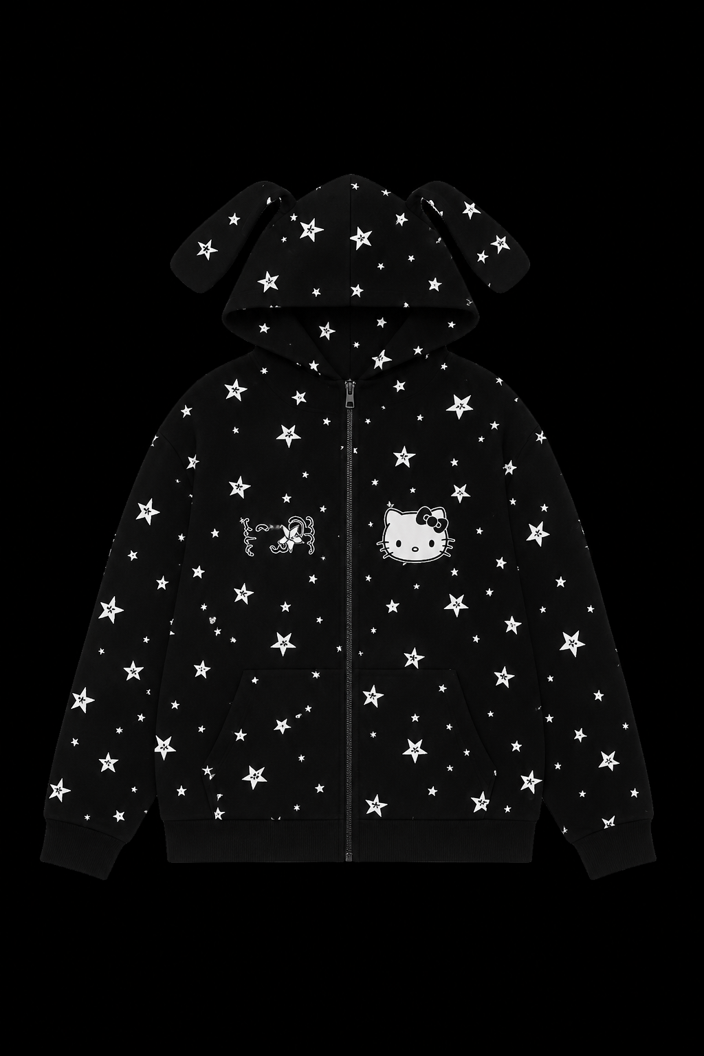 black dog white cat hoodie