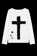 white long sleeve cross shirt