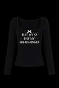 black ribbon shirt