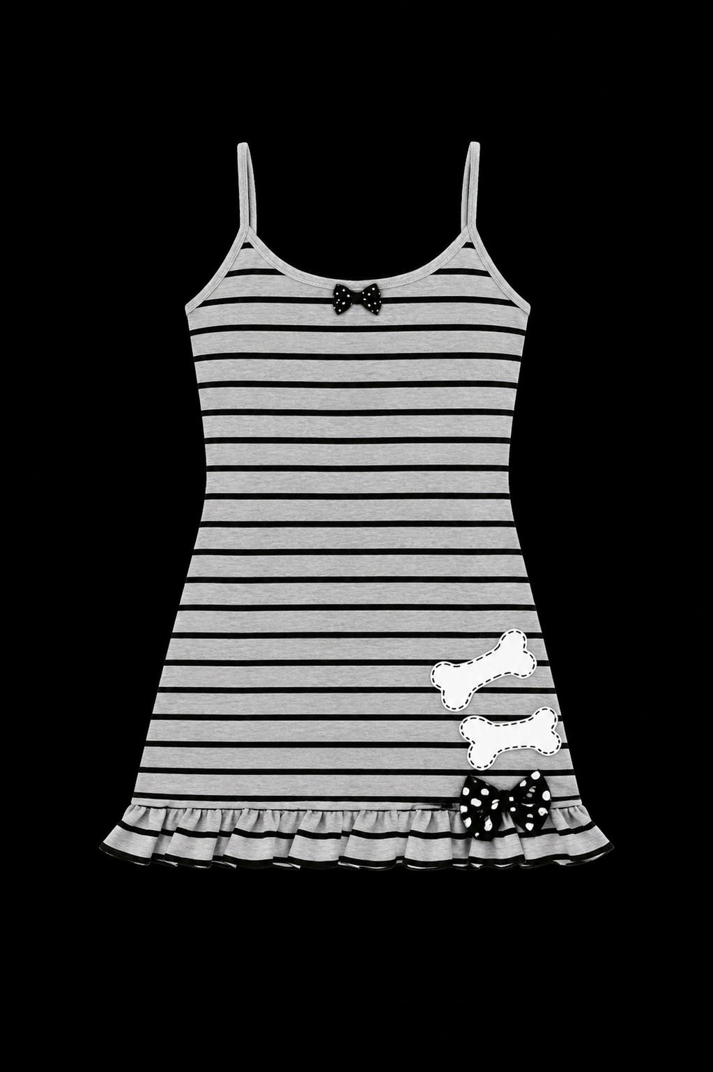 black and grey stripped spaghetti strap