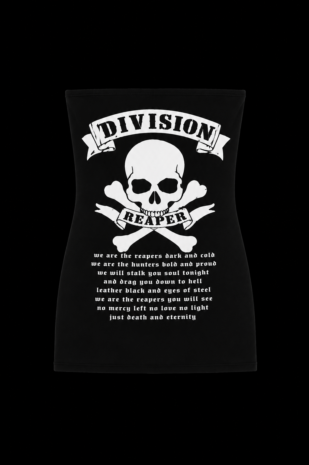 black skull tube top dress