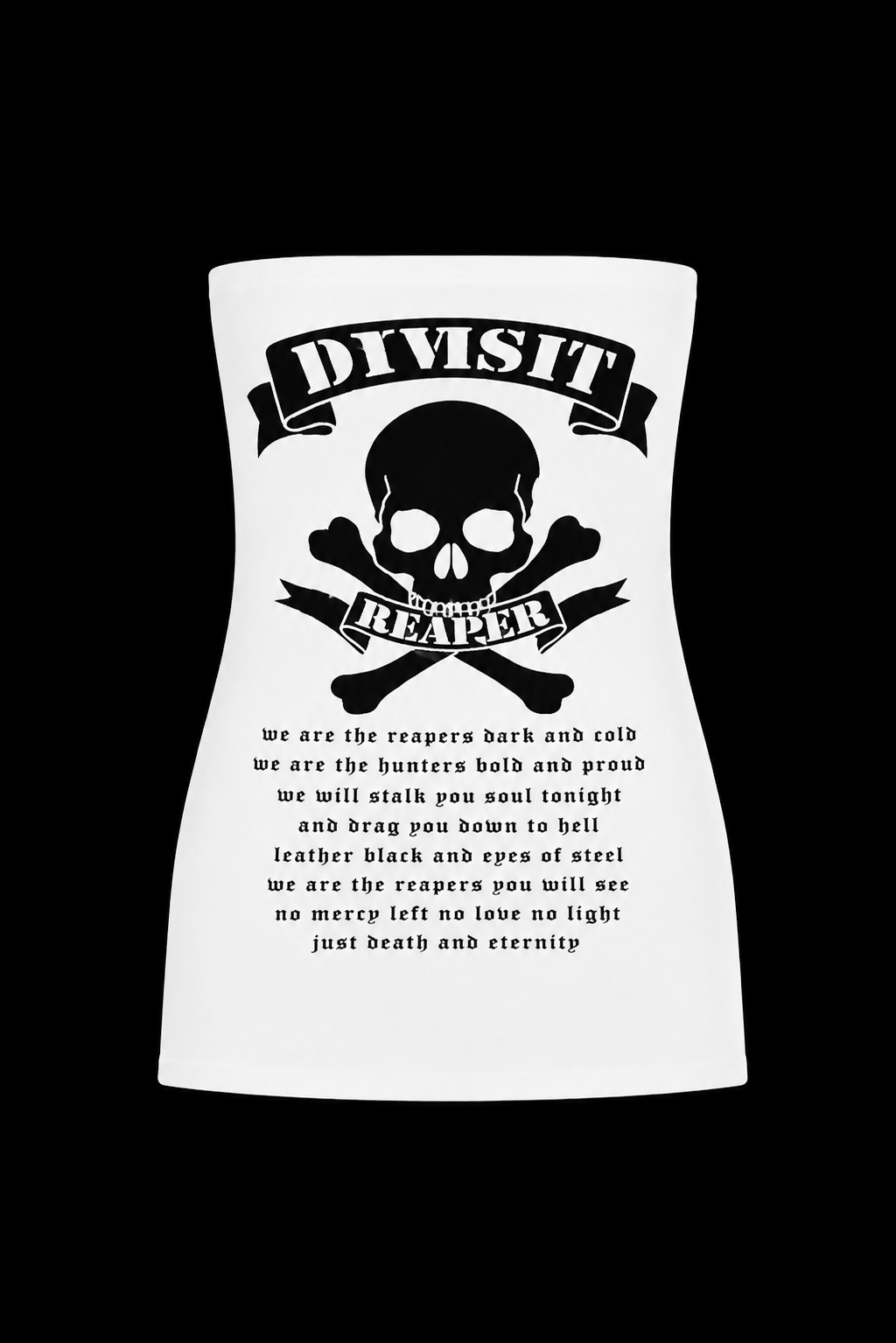 white skull tube top dress