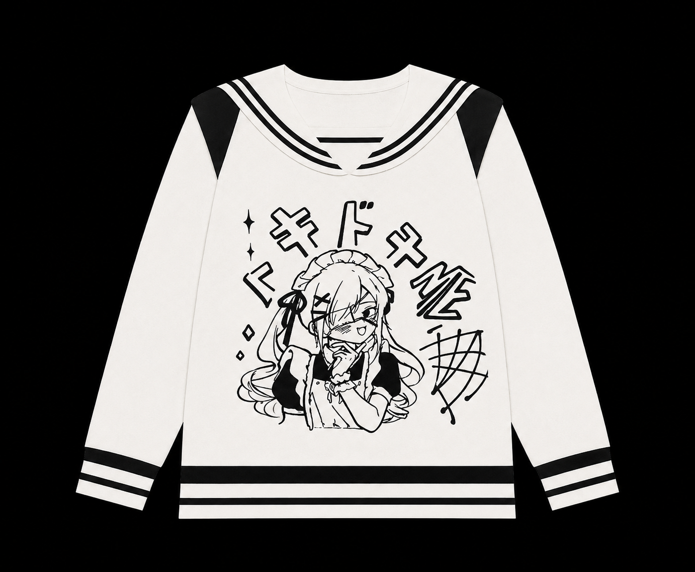 white anime school sailor top