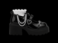 black heart doll shoes