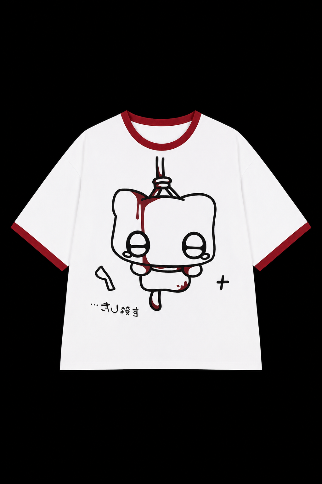 japanese cute cat being hung white shirt