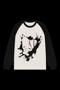 cute bloody cat black and white shirt