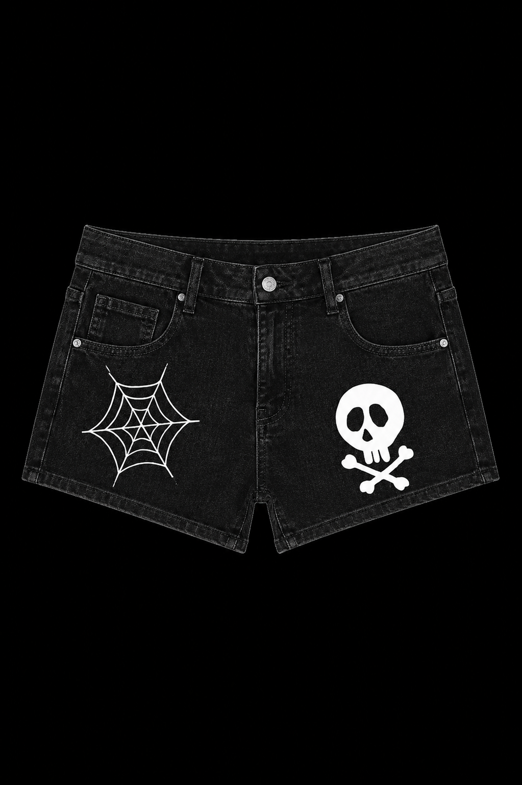 web skull woman shorts