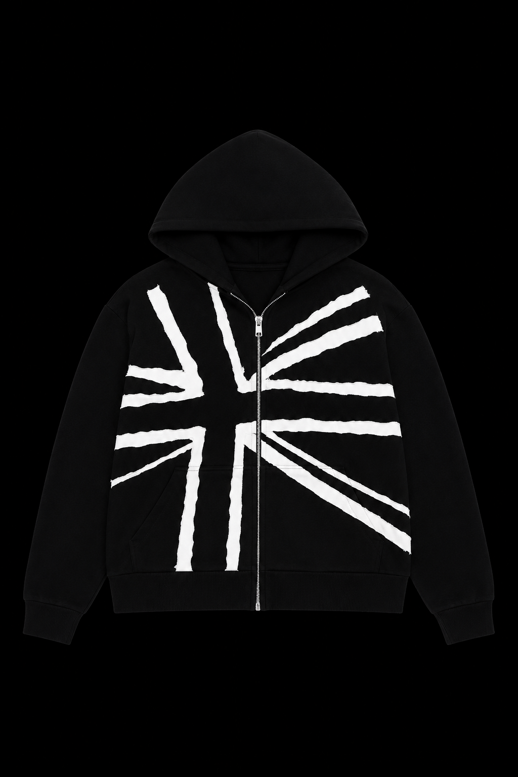 black and white mans hoodie