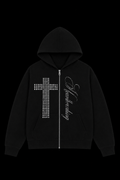 black cross mens hoodie