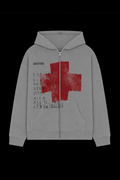 grey red plus mens hoodie