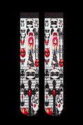 red hair anime girl high thigh