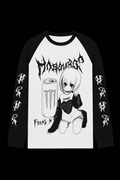 black and white monster anime girl shirt