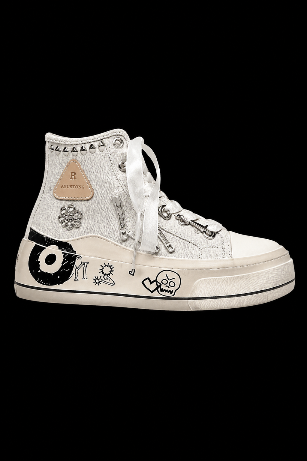 white and creme color japanese shoes
