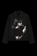 girl smoking japanese men jacket