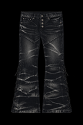 mens black ruffled pants