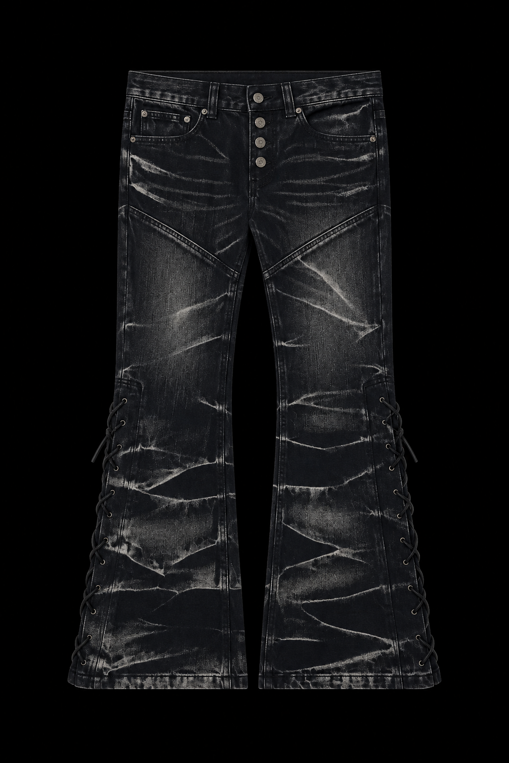 mens black ruffled pants