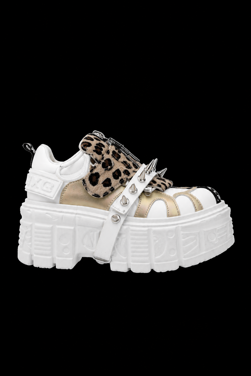 white cheetah shoes