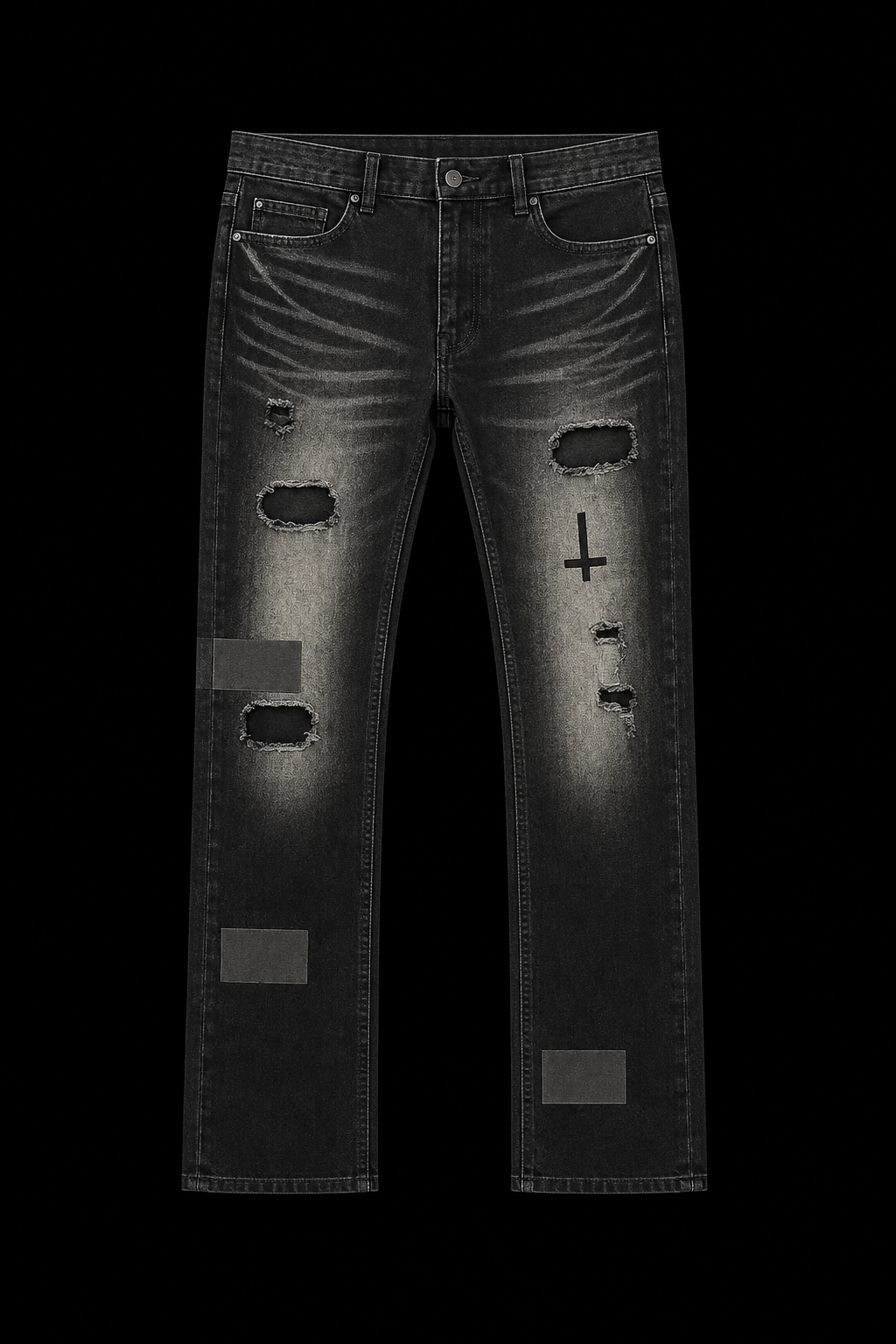 mens ripped cross jeans