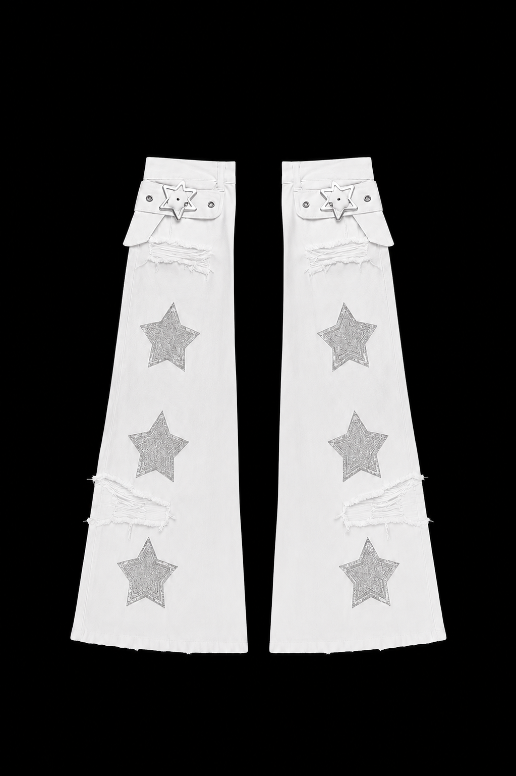 white grey stars legwarmers