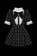 black and white stripped ribbon dress