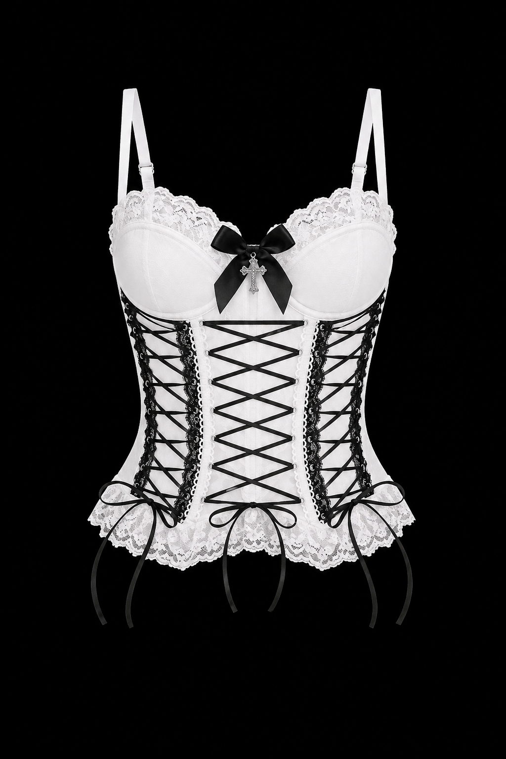 black and white woman corset